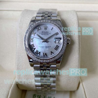 Swiss Copy A+ Rolex Datejust MOP Dial 31mm Diamond Jubilee Bracelet 